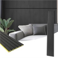 Art3d WPC Slat Wall Panels  16-Pack 48x6 Black