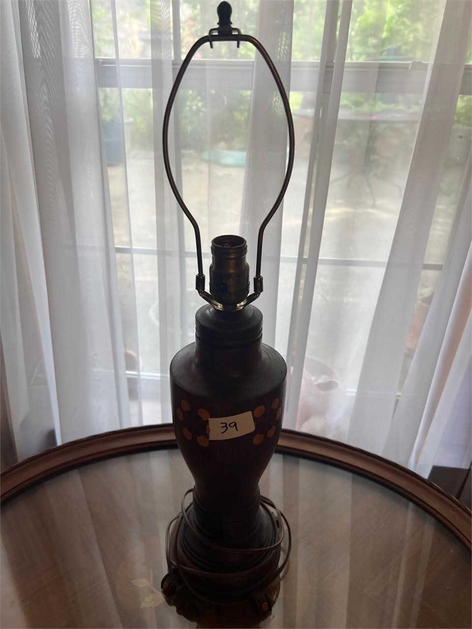 WOODEN LAMP 24" tall