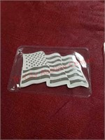 One troy ounce 999 silver American flag