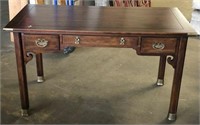 Henredon Three Drawer Desk with Metal Accents