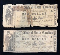 1861 State of No. Carolina Confederate Currency