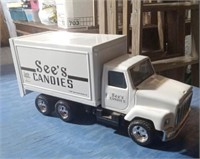 10" LONG METAL BODY SEE'S CANDY TOY TRUCK