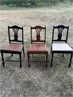 Antique Wood Chairs - 3