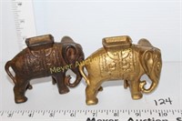 2- Cast Iron Banks Elephant's with Haulah