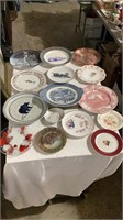 Various decorative and collector plates.