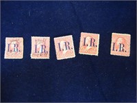 Unused 1898 U.S. Revenue Postage Stamps I.R.