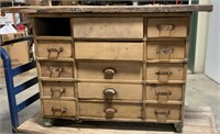 Primitive Wood Country Store Baseboard Cabinet