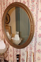 Oval mirror 21.5" X 25.5" and 2 wall pictures