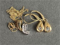 10k Necklace & 14k earrings