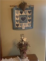 PLANTER LAMP AND WALL HANGING