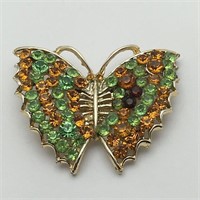 Multicolor Rhinestone Butterfly Brooch / Pendant