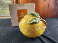 Royal Doulton "Carmina" Lemon Sculpted Box & Lid.