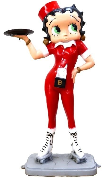 Cast aluminum 62x26.5x13 Betty Boop carhop figure