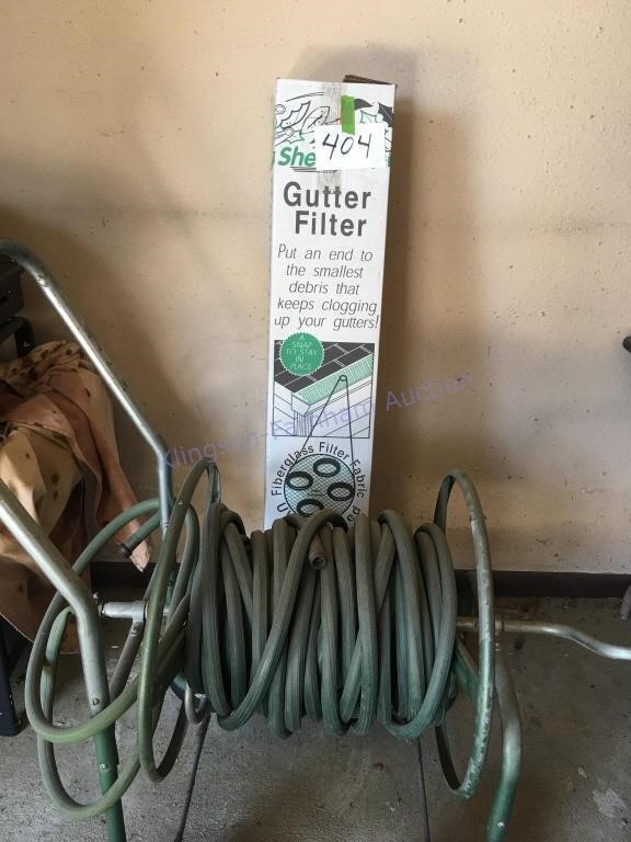 Hose reel and 15 gutter filters