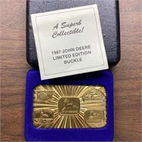 1987 John Deere Buckle Ltd, triple plated 24K gold