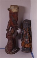 Two carved timber Tribal figures