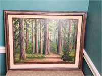M Derry Painting of Nature in The Woods 18x24