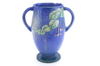 Roseville Blue Fuchsia 901-10 Dbl Handle Vase