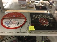 Light up wall displays. Jim Bean and Fat Tire.