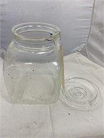 Glass Peanuts Jar - broken handle 9" x 5"