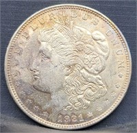 1921-D Morgan Silver Dollar - AU