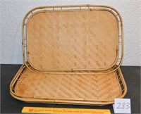 Lot of 3 Bamboo Trays