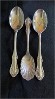3 Sterling Silver serving spoons,  by