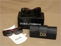 Dolce & Gabbana and Gucci Sunglasses.  2 pc.