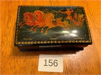 Palekh Russian Lacquer Trinket Box