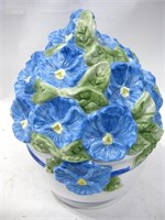 12" Tall Ceramic Floral Cookie Jar
