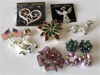 Vintage Brooches and Clip On Earrings