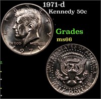 1971-d Kennedy Half Dollar 50c Grades GEM+ Unc