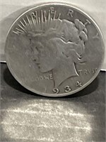 SCARCE ONLY 1 MILLION MINTED 1934 S PEACE DOLLAR