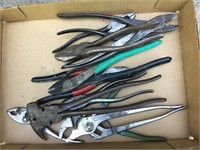 Box Lot of assorted pliers