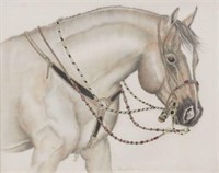 RAY KREBS (20TH C.) QUARTER HORSE WITH ROPE HALTER