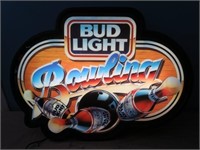*Bud Light "Bowling" Electric Light Up Sign, Works