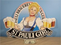 *St. Pauli Girl Metal Beer Sign, 27in X 20in