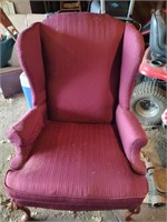 Vintage Burgundy Wingback Chair