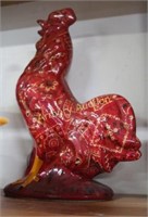 DECOUPAGE ROOSTER FIGURINE