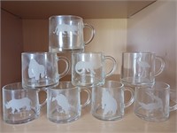 Animal etched glass