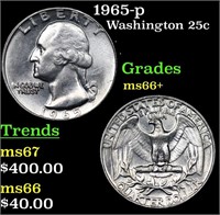 1965-p Washington Quarter 25c Grades GEM++ Unc