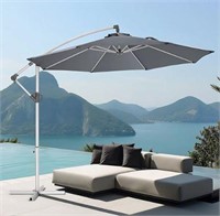 10ft Offset Patio Umbrella, Dark Grey - UNUSED