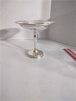 Sterling silver weighted base compote, 339g.