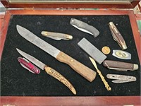 Packet knife collection with case
