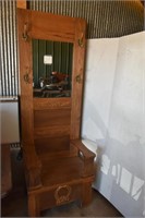 Oak Entry Chair/Hall Tree