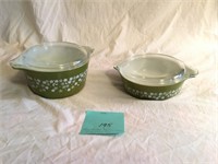 Two Vintage Pyrex Spring Blossom Crazy Daisy