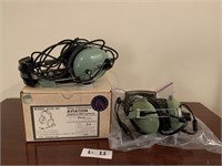 (2) Aviation Headset/Microphone Model H10-40