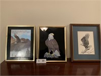 (3) Eagle Pictures Wall Art