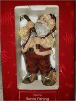 Santa Fishing Figurine