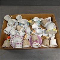 Lot of Tea Cups & Bird Bells